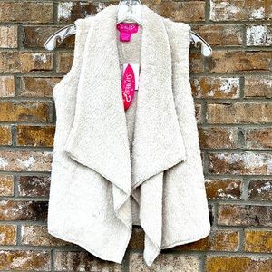 Say What? Girls Sherpa Faux Fur Vest Cream NWT Size Medium (10/12)